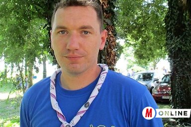 Péter Tamás, a topolyai Petőfi Sándor cserkészcsapat parancsnoka (Kiss Zoltán felvétele)