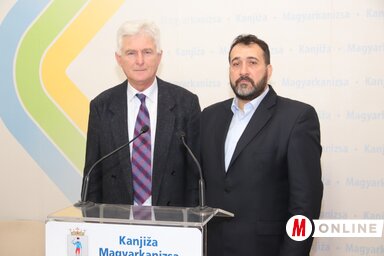 Miloš Kravić és Szarapka Ede a sajtótájékoztatón (Puskás Károly felvétele)