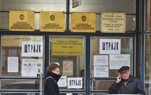 Legutóbb december 6-ától január 21-éig sztrájkoltak a kataszteri dolgozók (fotó:Beta-Archív)