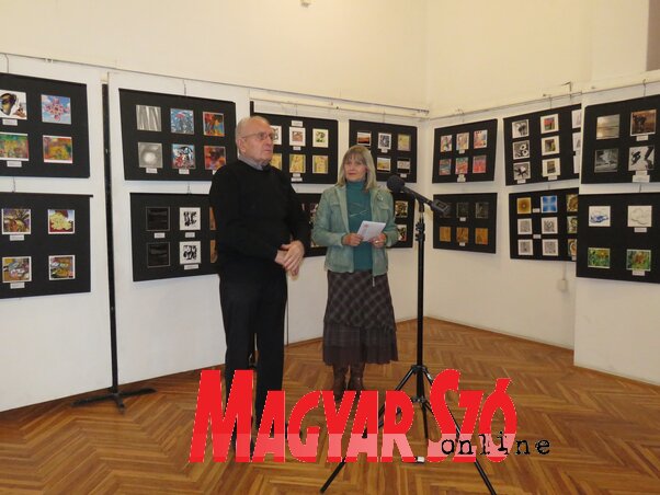 Boros György és Barna Kolozsi Valéria a kiállításmegnyitón (Csincsik Zsolt felvétele)