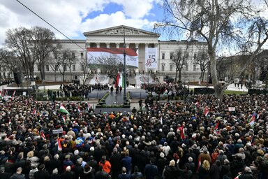Állami ünnepség a Múzeumkertben (Fotó: MTI/Szigetváry Zsolt)