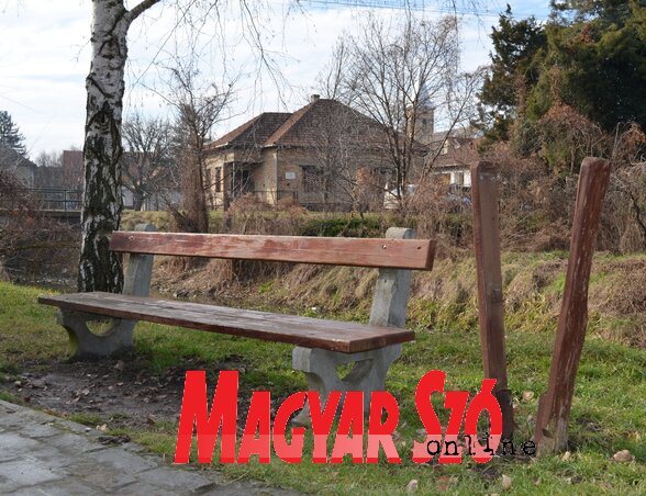 Tönkretett szemetes a parkban (Lakatos János felvétele)