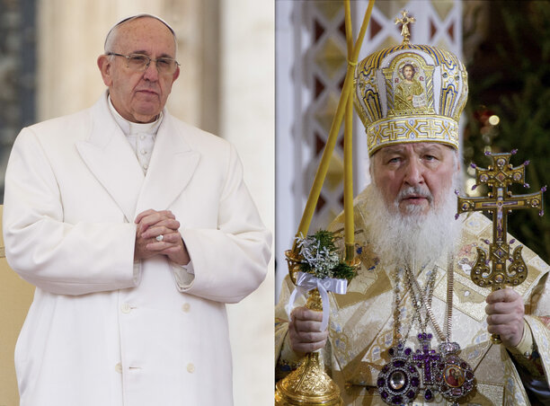Ferenc pápa és Kirill pátriárka (Fotó: Beta)