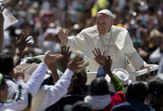 Ferenc pápa Mexikóban (Fotó: Beta/AP)