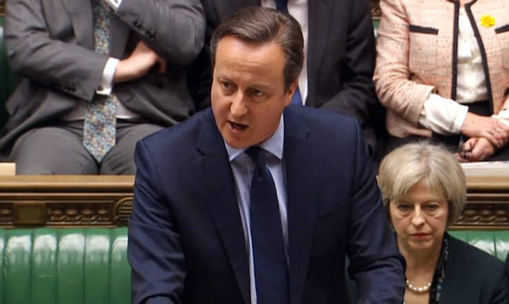David Cameron miniszterelnök felszólalása a brit parlament alsóházában (Fotó: Beta)