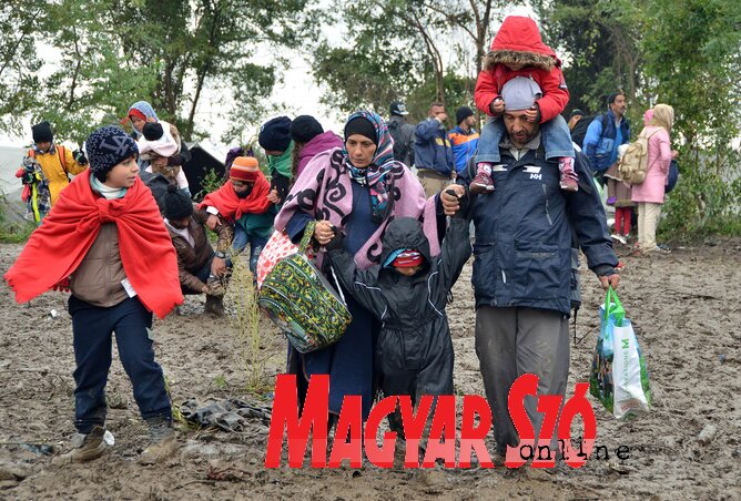 Migránsok Šidnél (Ótos András felvétele)