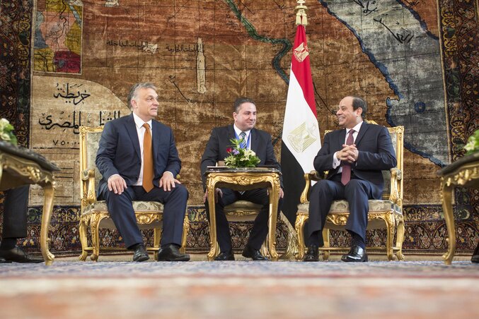 Orbán Viktor miniszterelnök megbeszélést folytat Abdel-Fattáh esz-Szíszi egyiptomi elnökkel (Fotó: MTI)
