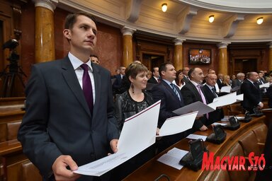 A VMSZ képviselői: Pásztor Bálint, Kovács Elvira, Fremond Árpád és Pék Zoltán (Ótos András felvétele)