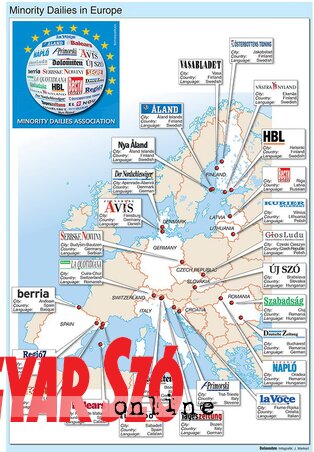 Ez a térkép még nem teljes: hiányzik róla a Nyugati Jelen és a Magyar Szó (Fotó: midas-press.org) Ez a térkép még nem teljes: hiányzik róla a Nyugati Jelen és a Magyar Szó (Fotó: midas-press.org)