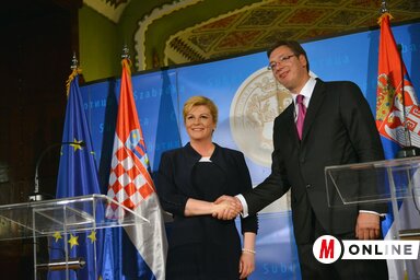 Kolinda Grabar-Kitarović és Aleksandar Vučić (Molnár Edvárd felvétele)