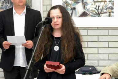 Ekler Andrea a díjátadón (Benedek Miklós felvétele)