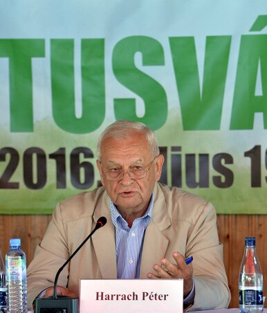 Harrach Péter az idei Tusványoson is kifejtette véleményét a menekültkérdésről (Fotó: MTI)