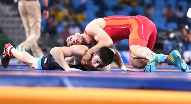 Rio de Zaneiro, 16.08.2016. - Srpski rvac Davor Stefanek plasirao se u finale Olimpijskih igara u kategoriji do 66 kilograma grcko-rimskim stilom, posto je u polufinalu pobedio Gruzijca Smagija Bolkvadzea. (BETAPHOTO/OLIMPIJSKI KOMITET SRBIJE/DS)