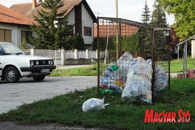 Temerinben a kommunális közvállalat minden hónap utolsó hetén elszállítja az utcára kihelyezett pillepalackos zsákokat (Góbor Béla felvétele)