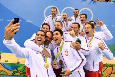 RIO DE ZANEIRO, 20. 8. 2016. - Vaterpolo reprezentacija Srbije postala je olimpijski sampion, posto je u finalu u Rio de Zaneiru pobedila Hrvatsku rezultatom 11:7. (BETAPHOTO/OLIMPIJSKI KOMITET SRBIJE/EV)