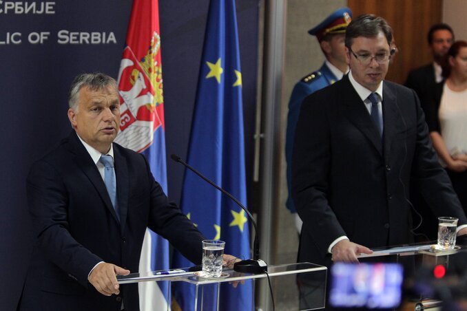 A magyar miniszterelnök és a szerb kormányfő sajtótájékoztatója (Beta)