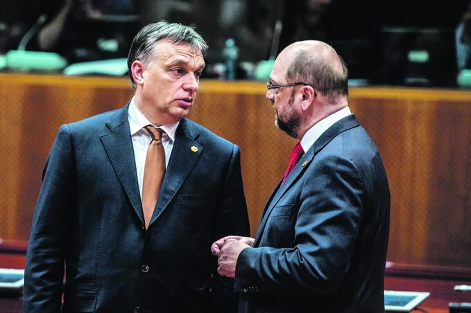 Orbán Viktor és Martin Schulz (Fotó: magyaridok.hu/MTI)