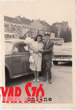 Az egyik első közös brüsszeli fotó Erzsikével, jövendőbeli feleségével