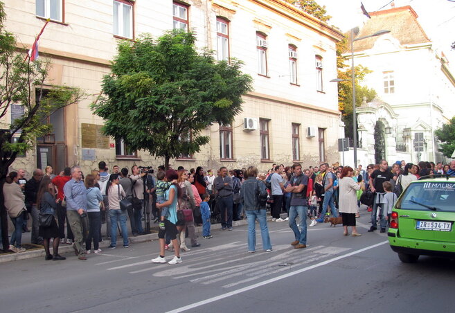 A tiltakozás résztvevői (Fotó:  Kecskés István)
