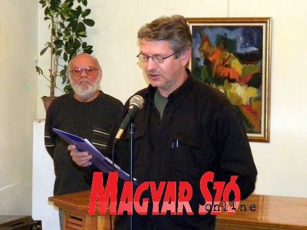 Beszédes István a megnyitón (Benedek Miklós felvétele)
