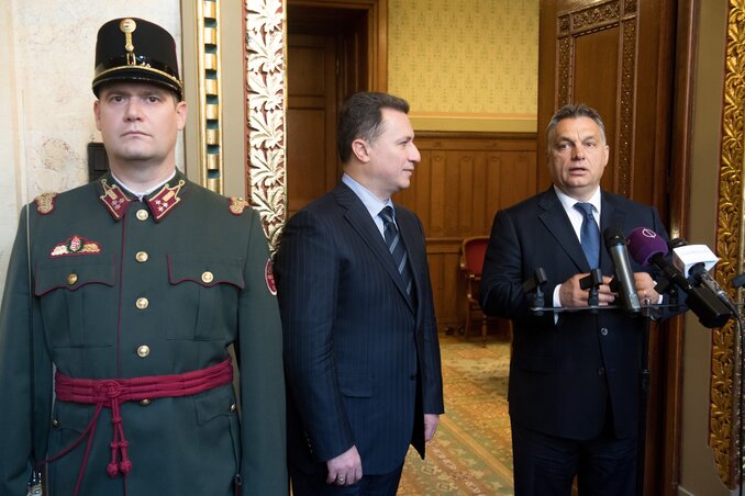 Orbán Viktor és Nikola Gruevszki sajtótájékoztatót tart (Fotó: MTI)