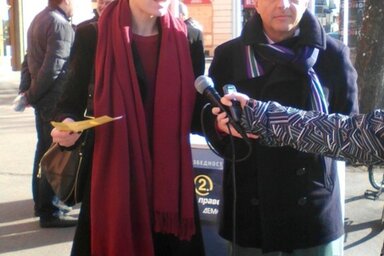 Sajtótájékoztató a főtéren (Fotó: Fekete J. József)