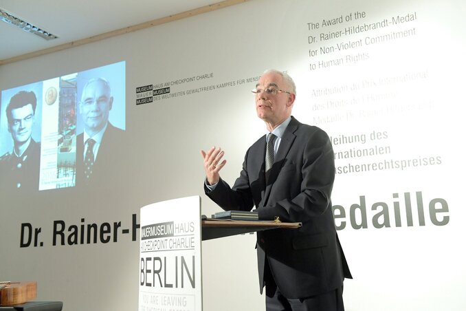 Balog Zoltán beszédet mond a díjátadón (Fotó: MTI)