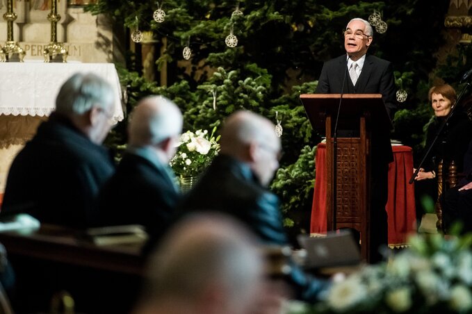 Balog Zoltán beszédet mond az ünnepi szentmisén (Fotó: MTI)