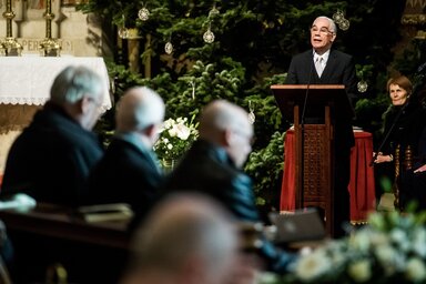 Balog Zoltán beszédet mond az ünnepi szentmisén (Fotó: MTI)