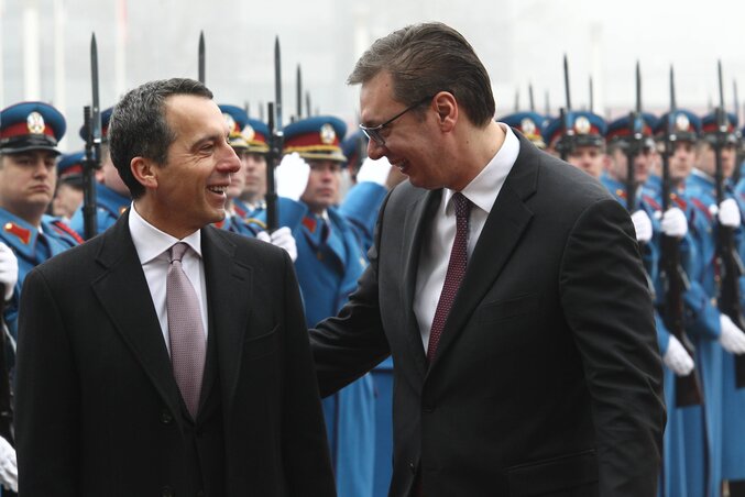 Ausztria szerint az EU nagyobb mértékben is támogathatná Szerbiát (Kern és Vučić) Fotó: Beta