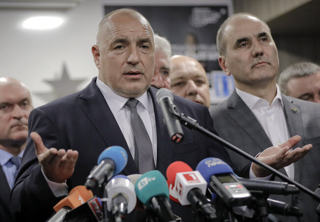 Bojko Boriszov, a Polgárok Bulgária Európai Fejlődéséért (GERB) párt vezetője (Fotó: Beta/AP)