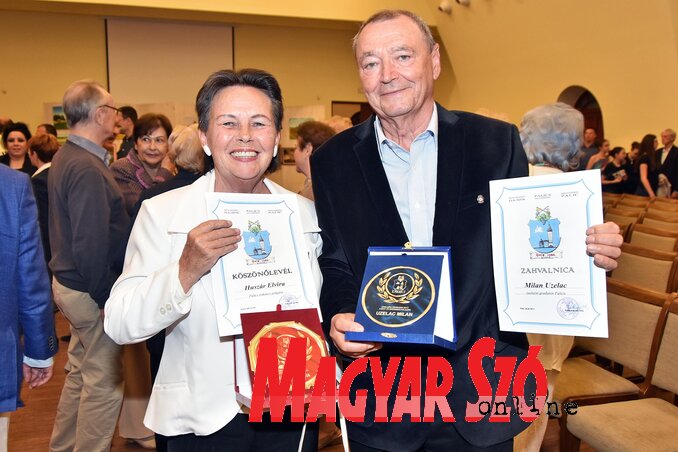 Dr. Huszár Elvira és Milan Uzelac, Palics kitüntetett polgárai (kép: Gergely Árpád)