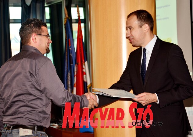 A szabadkai Amstadt Tamás és Vuk Radojević (Dávid Csilla felvétele)