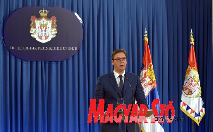 A szerb államfő bejelenti az új kormányfő személyét (Fotó: Ótos András)