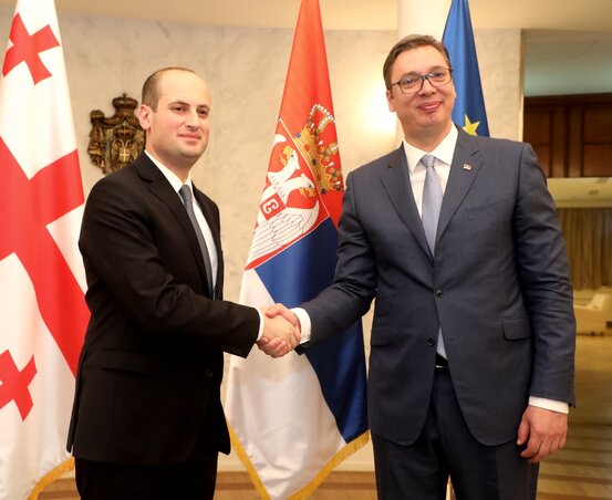 Miheil Dzsanelidze, Grúzia külügyminiszterével (Beta)