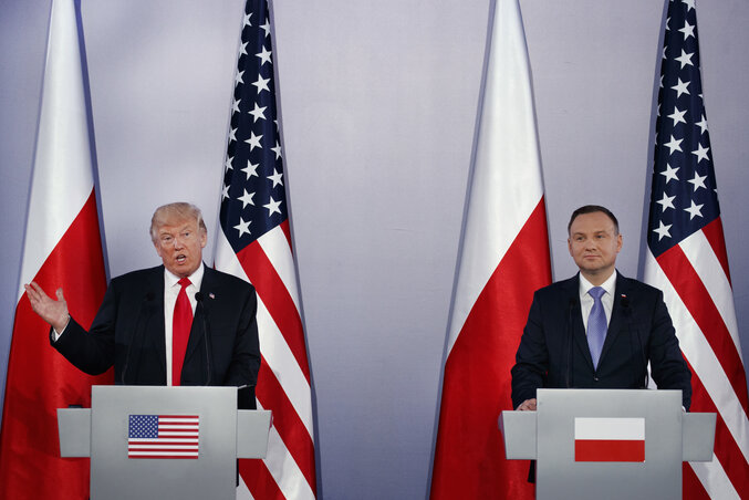 Donald Trump és Andrzej Duda (Fotó: Beta/AP)