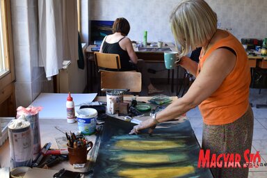 A grafikai műhely a közös alkotásra és a tapasztalatcserére is kiváló lehetőséget kínált
