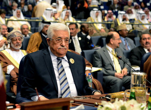 Mahmúd Abbász palesztin elnök a csúcsértekezlet szerdai zárónapján (Fotó: Beta/AP)