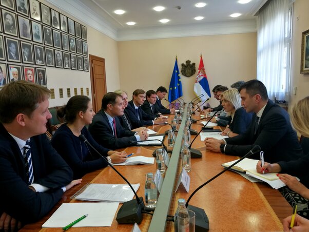 A Fabrice Leggeri vezette Frontex-küldöttség Joksimović kabinetjében tárgyalt (Fotó: Beta)