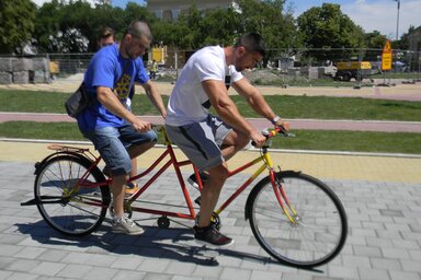 Bojan kedvenc tandemével Marko Novaković Európa-bajnok kajakos is fordult egy kört (Fotó: Fehér Rózsa)