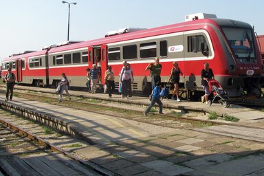 Megérkezik a belgrádi gyors (Fotó: Kecskés István)
