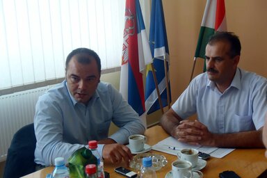 Goran Ješić tartományi mezőgazdasági titkár Balázs Ferenc csókai polgármesterrel (Fotó: Horváth Zsolt)