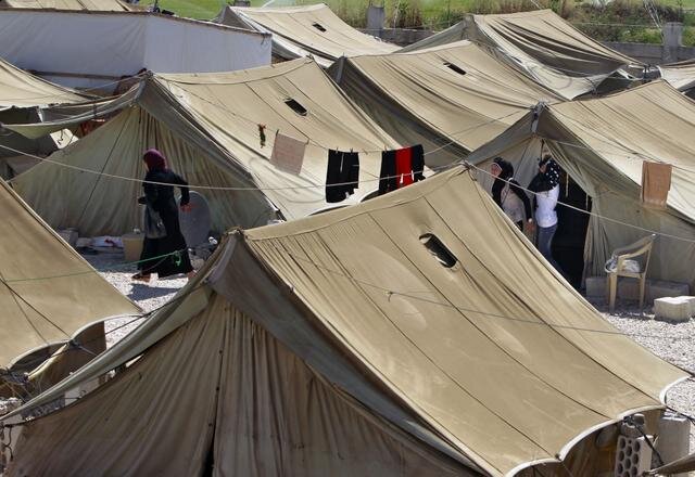 Egy libanoni menekülttábor. (Beta/AP)