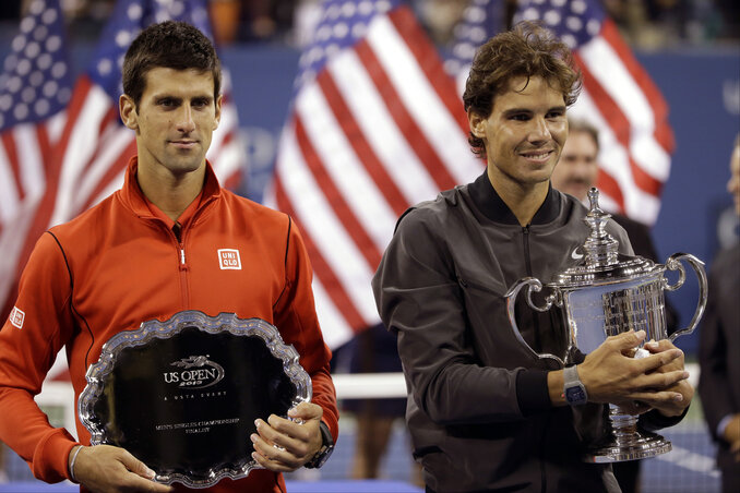 Novak Đoković, a világranglista első helyén álló játékos, és a US Open győztese, Rafael Nadal – az idény végéig könnyen megtörténhet, hogy Nadal a ranglistán is megelőzi a szerb teniszezőt (Fotó:  Beta)