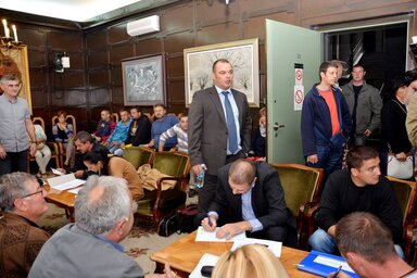 Goran Ješić a sikeresen pályázó termelők között (Fotó: Dávid Csilla)