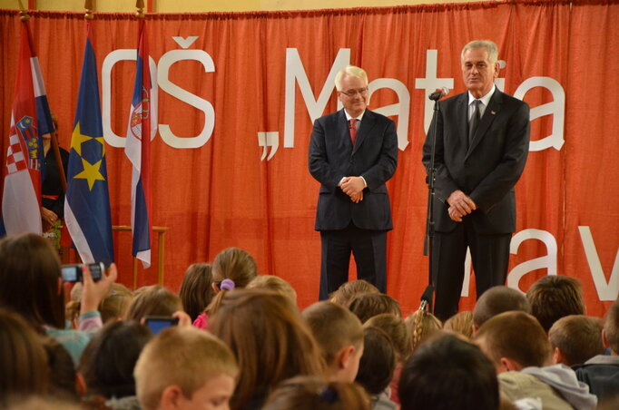 A gyerekek megkérdezték a szerb államfőt, hogy létezik-e elnöki iskola (Fotó: Molnár Edvárd)