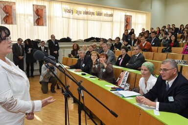 Dr. Csányi Erzsébet: a VMDK a Kárpát-medence fiatal kutatóinak és művészeinek a seregszemléje lett (Fotó: Ótos András)