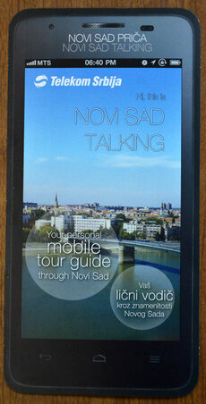 Újvidék beszél elnevezésű mobiltelefonos városismertető (Fotó: Ótos András)