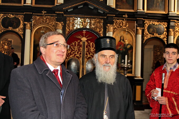 A polgármester és az egyházfő a közös sajtóértekezleten (Fotó: Puskás Károly)