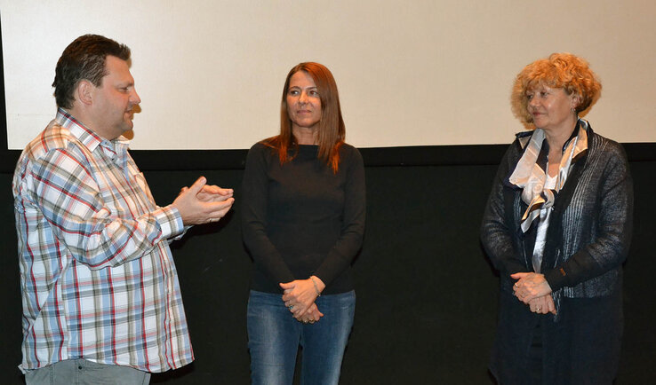 Ótos András, Fejős Csilla és Kabók Erika a bemutató után